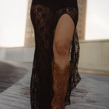Black Gold Lace Maxi Skirt