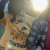 Long Live Cowboys Crop Oversized Tee