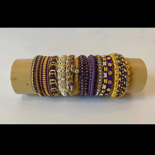 Woven Gameday Bracelets *purple/gold*