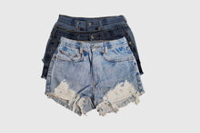 Load image into Gallery viewer, Upcycled Denim Cut-Offs *Frayed*