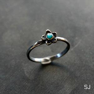 Plumeria Flower Turquoise Ring