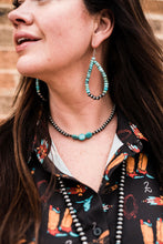 Load image into Gallery viewer, Turquoise Teardrop with Navajo Earrings